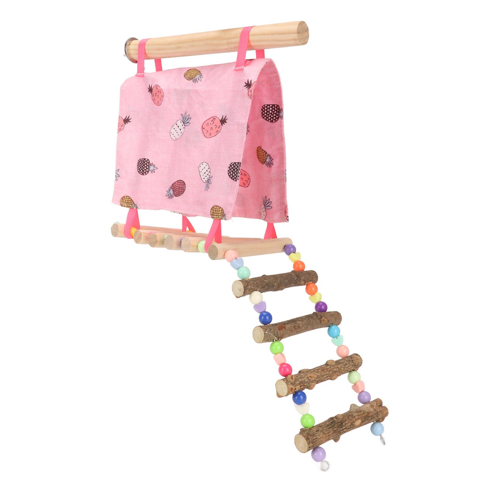 Vogelnest Hütte Hängematte Zelt Lebhafte Farbe Offene Vorder- und Rückseite Vogel Hängematte Zelt mit Leiter für Vogel