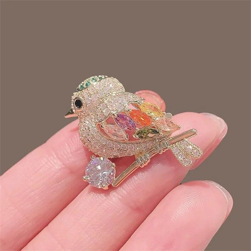 Dame Elegante Vögel Strass Brosche Pin Geschenk Mode Diy Zubehör frauen Corsage bunt