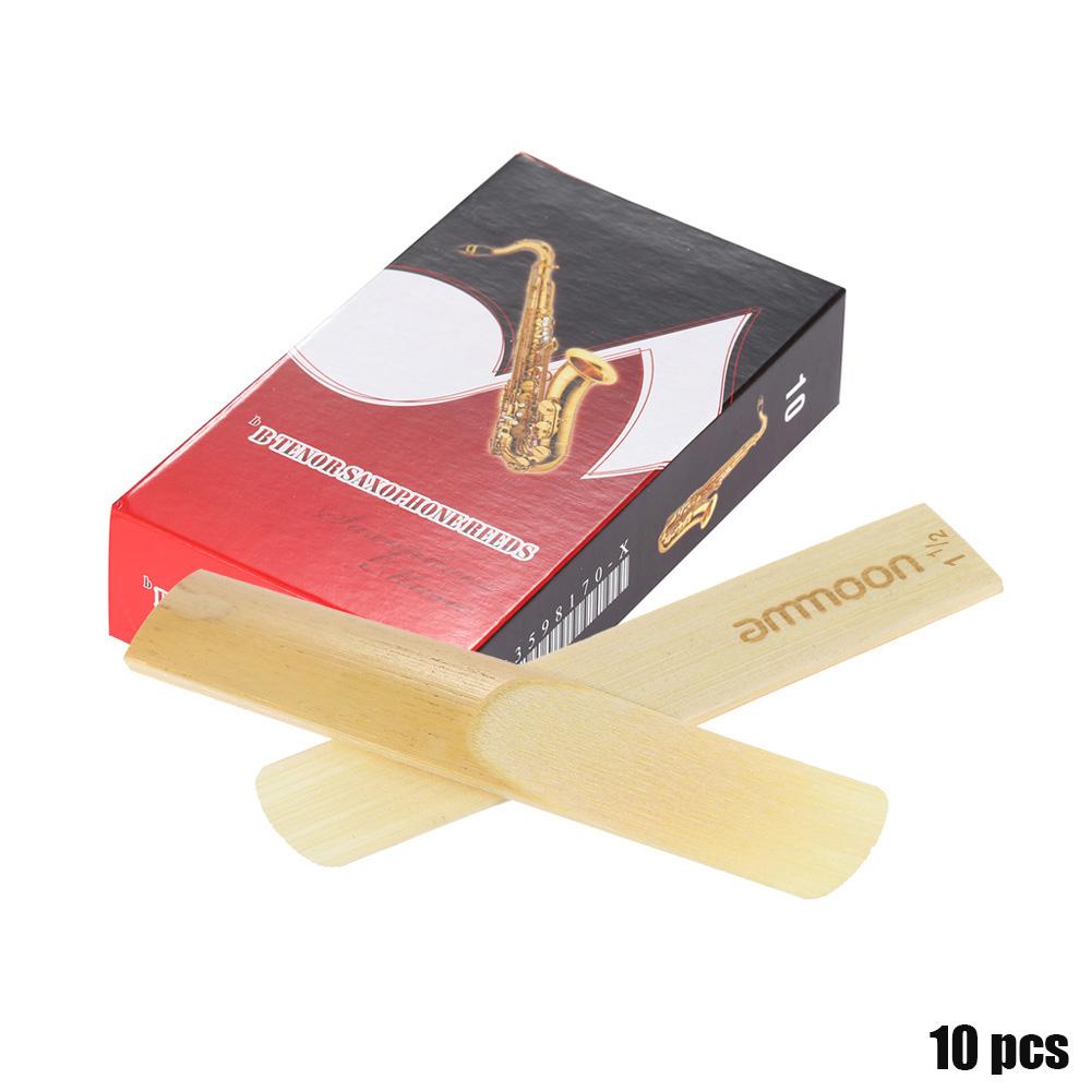ammoon 10er-Pack Bambusblätter der Stärke 1,5 für B-Tenor-Saxophon-Saxophon-Zubehör Strength 1.5