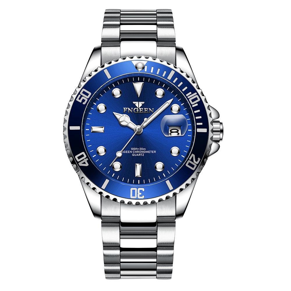 FNGEEN Neue TOP Marke Luxus herren Uhr Mit Box Männer Mode Militär Edelstahl Datum Sport männer Quarz uhren
