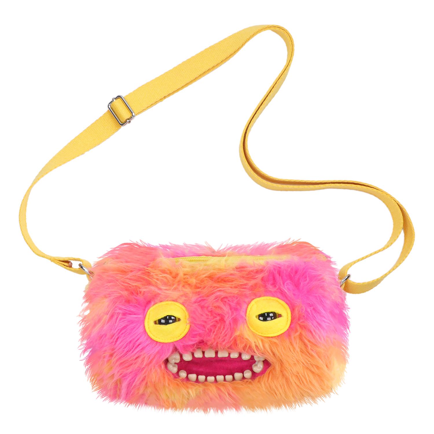 Hässliches Zähne Monster Plüschtiere Schultertasche Weitäugiger Sonderling McStinkles Katze Plüsch Umhängetasche Geschenke yellow