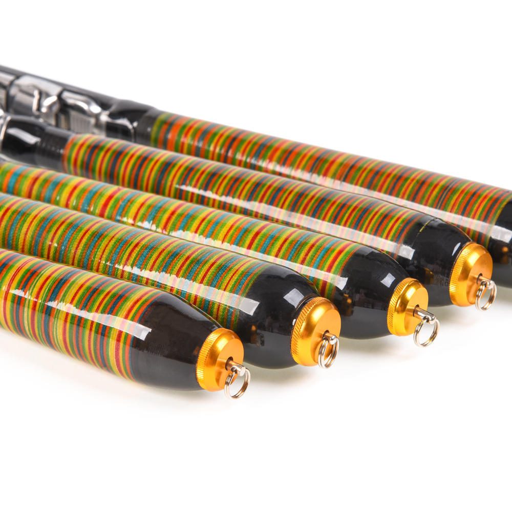 Lixada Kohlefaser-Teleskop-Angelrute und Angelrolle, Komplettset, Spinn-Angelrolle, Angelköder 2.4m