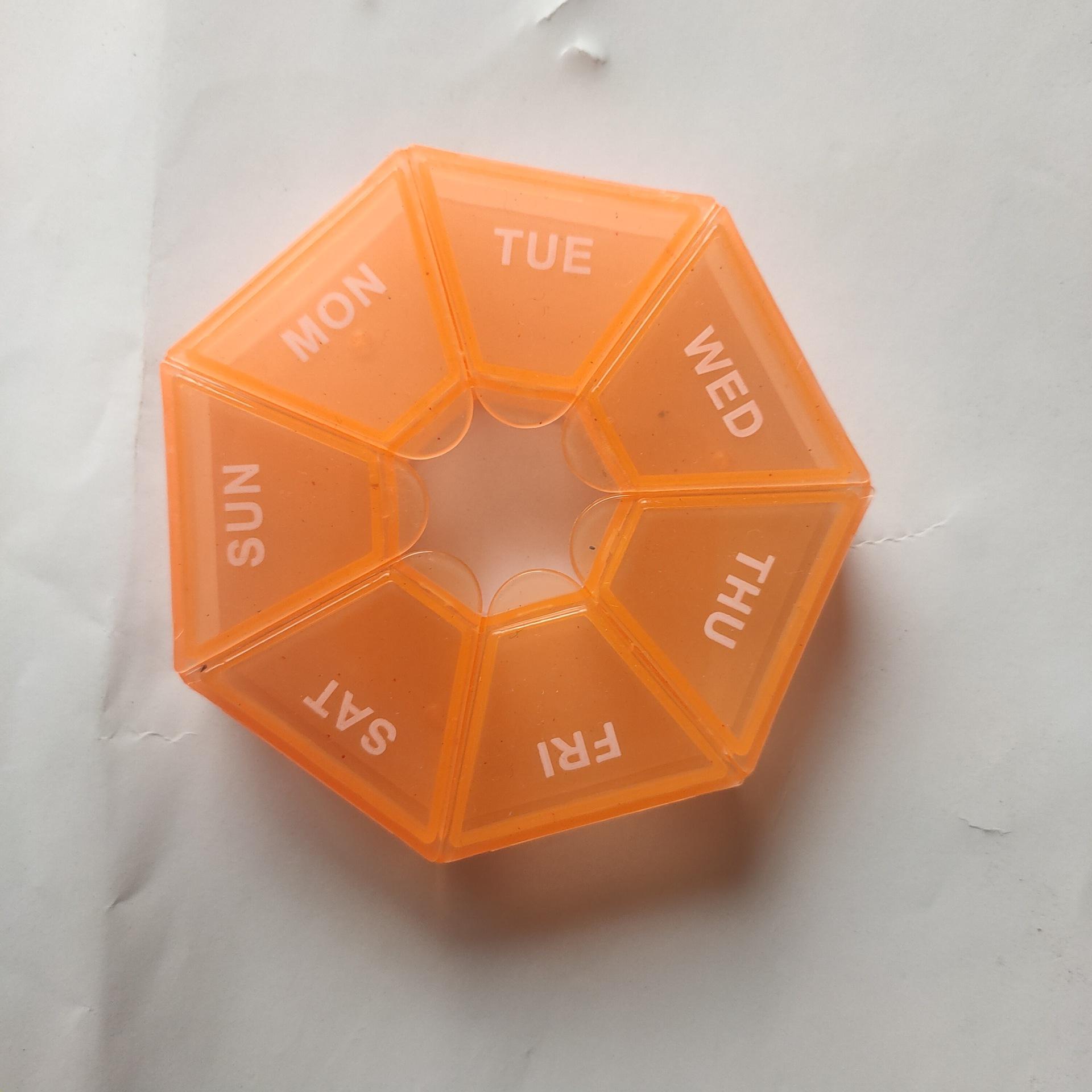 1Pcs Pille Fall Kunststoff 7 Tage Tablet Candy Box Tragbare Lagerung Tablet Halter Reise Veranstalter Pille Dispenser Container orange