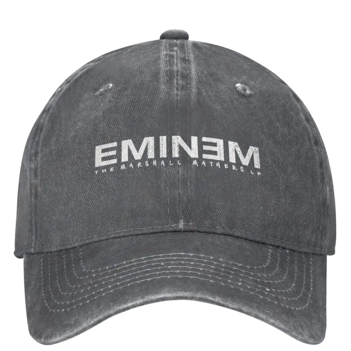 Vintage Rapper Rap God Eminem Baseballkappen Herren Damen Distressed Washed Kopfbedeckung Outdoor Workouts Verstellbare Passform Kappen Hut One Size dunkelgraue