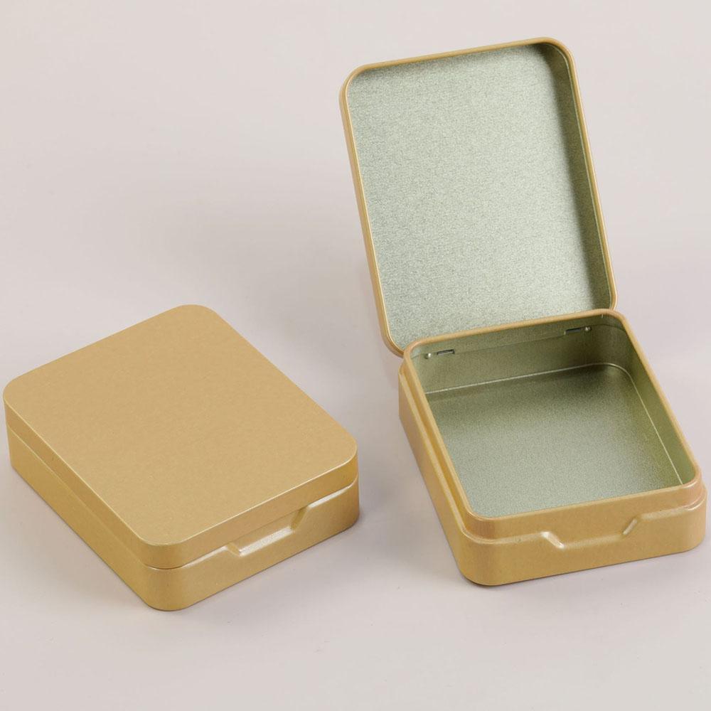 Tragbare Mini Metall Aufbewahrungsbox Schmuck Schlüssel Münzen Teedose Hochzeit Süßigkeiten Aufbewahrungsdose Organizer Geschenk gold