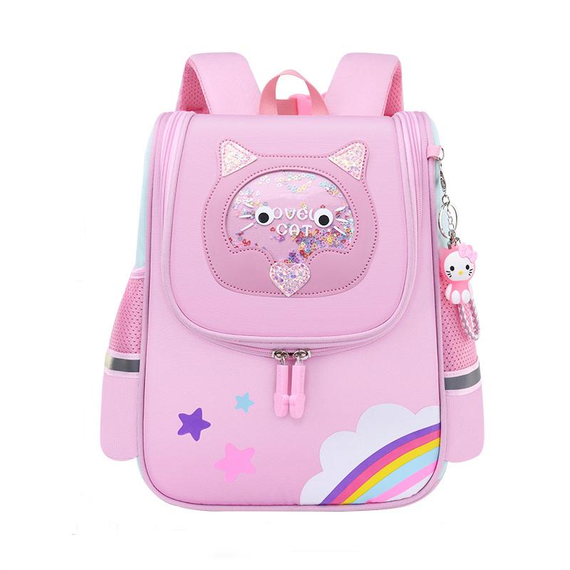 Schultaschen Kind Rosa Einhorn Nylon Druck Rucksack Kindergarten Student Cartoons Nettes Kind Schultasche Wasserdicht 32*24*13cm