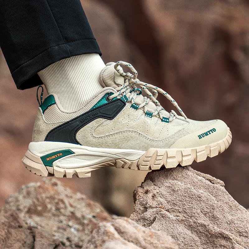 HUMTTO Ourdoor Sneakers für Damen Herbst Winter Mode Leder Damen Wanderschuhe Luxus Designer Atmungsaktive Schnürschuhe Damen Freizeitschuhe 37 beige