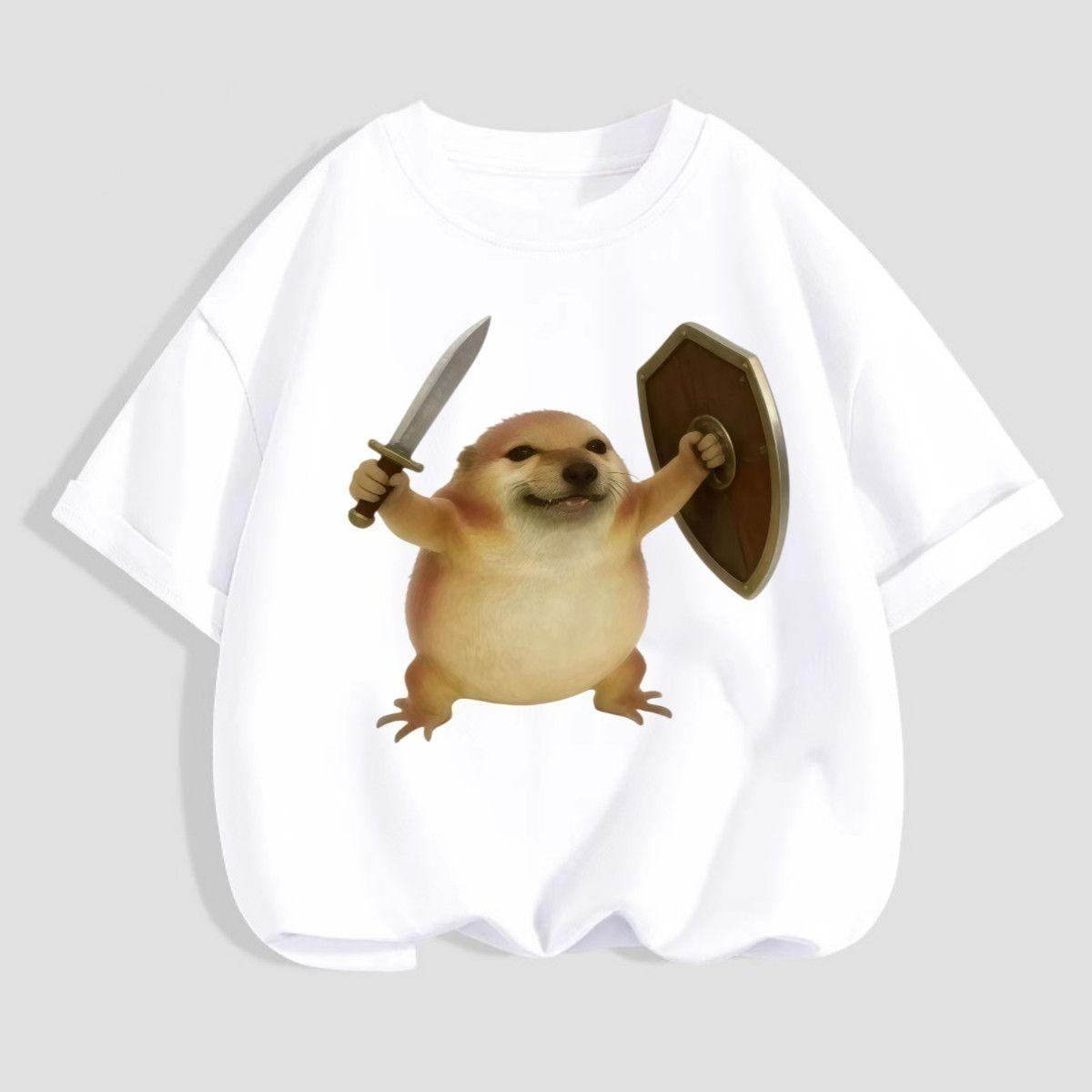 Sommer Schwert und Schild Kinder Spaß Druck T-Shirt Kinderkleidung 2026 Kurzarm Jungen und Mädchen Halbarm Oberteil 150