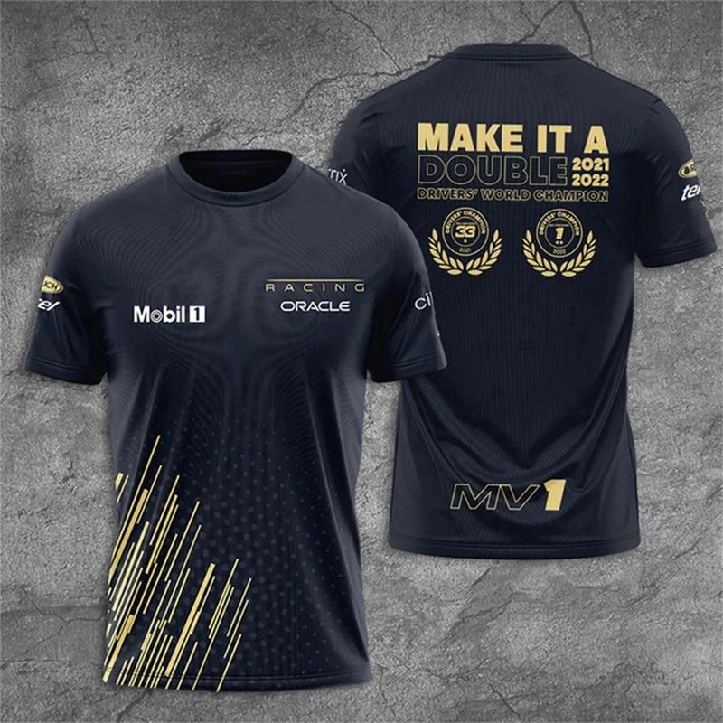 2024 Verstappen Weltmeister Rennfahrer Herren T-Shirt Kurzarm 1 Fahrer Niederländische Rennsportfans Logo Oversized Kinderkleidung Oberteile L