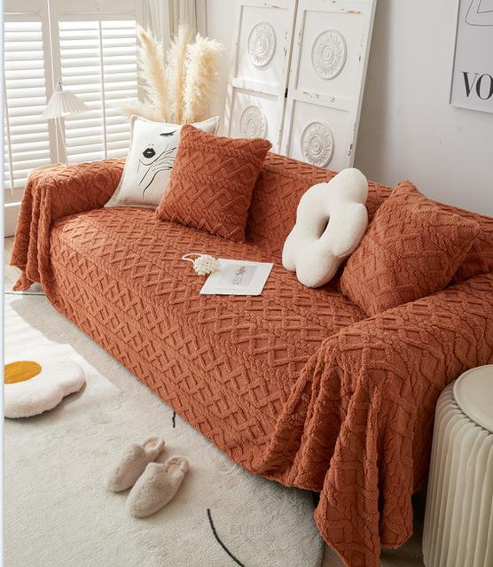 Superweiches Sofa-Handtuch, 1/2/3/4-Sitzer-Couch, Couchbezüge für Sofa, Vintage-Sofa-Handtuch mit voller Abdeckung, Samt-Schonbezüge für Wohnzimmer 1 pillowcase 45x45cm kaffeebraun