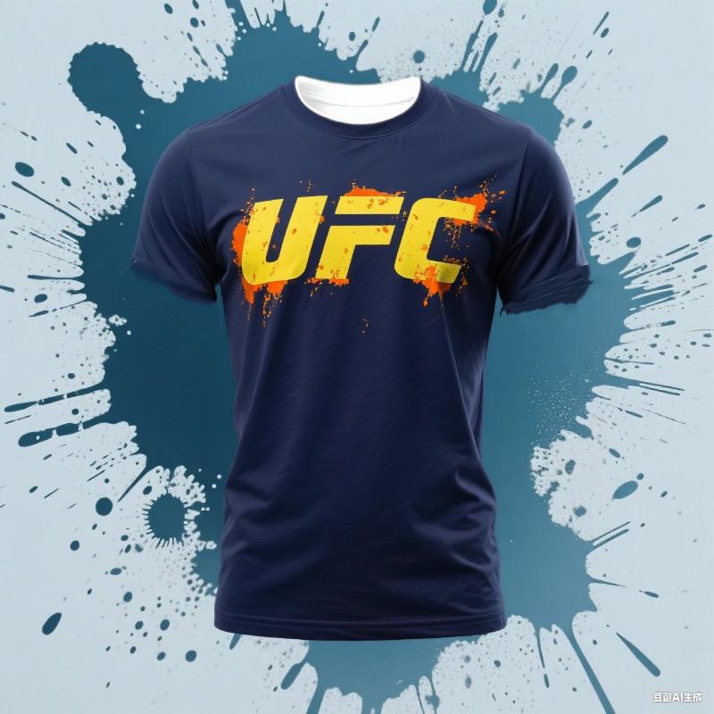UFC Bedrucktes T-Shirt Outdoor Sport Fitnesskleidung Schnelltrocknendes Kurzarm-Oberteil Boxen Training Fitness-T-Shirt L