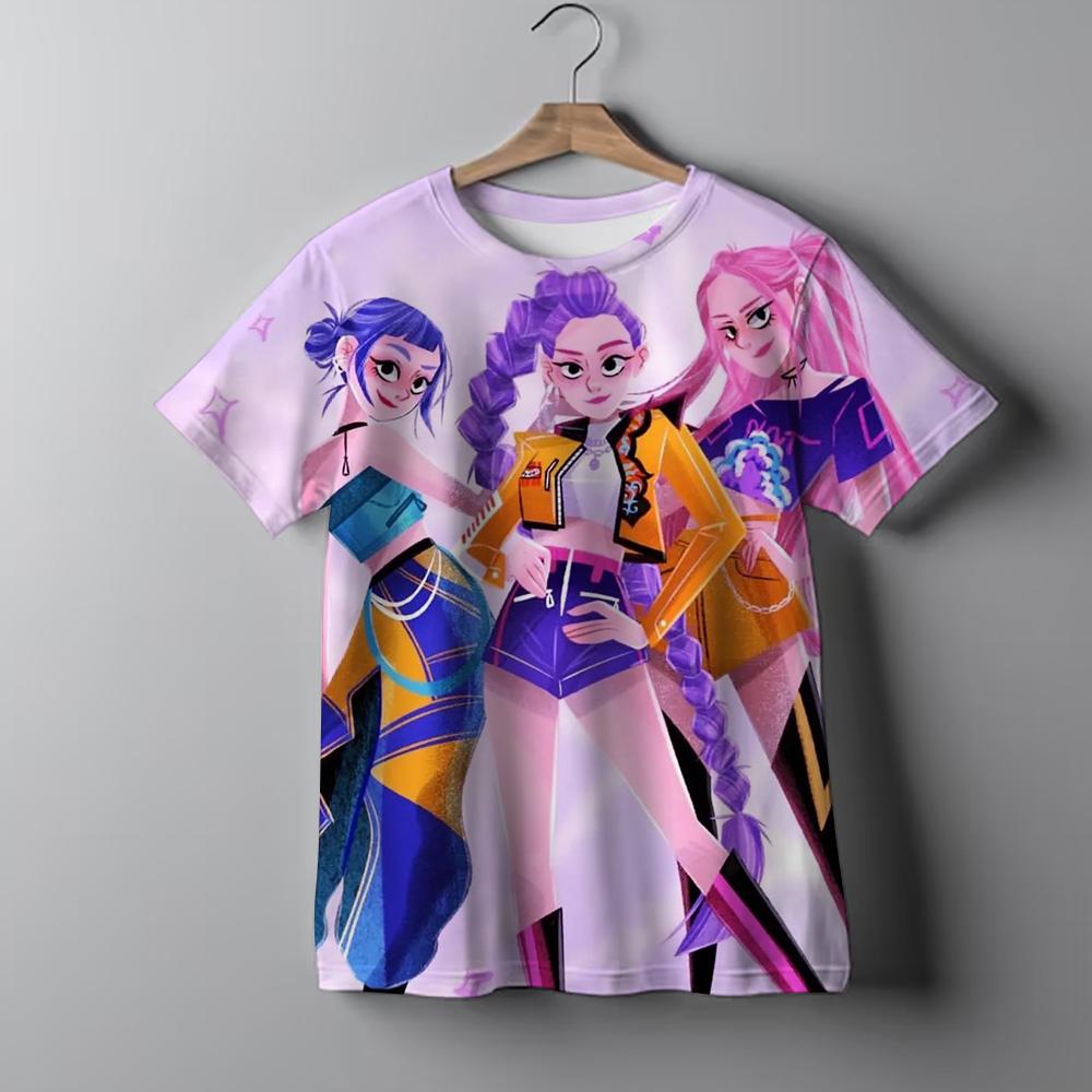 Kinderbekleidung KPop Dämonenjäger Fans Geschenke Kinderkleidung Mode Lässige Oberteile 2025 Heißer Film Weiche Baumwolle Baby Mädchen T-Shirt 160