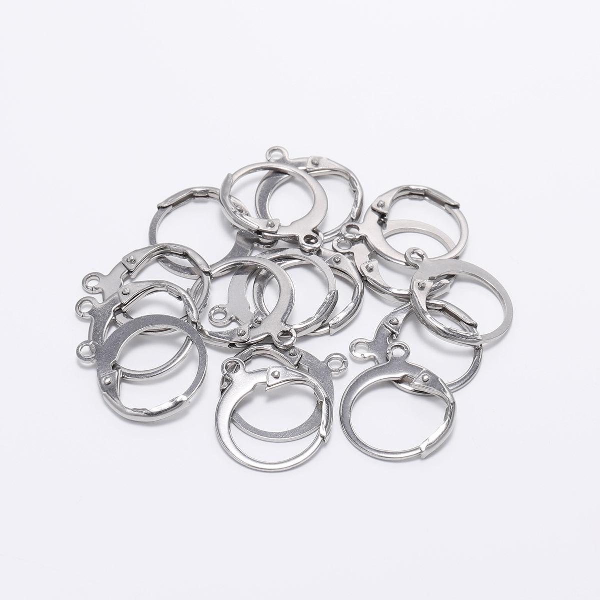 20 teile/los Edelstahl Ohrringe Für Frauen Basis Für Ohrringe Haken Für Schmuck Machen Lieferungen DIY Erkenntnisse 14*12mm silber