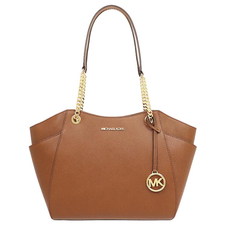 Michael Kors MK Jet Set Letter Logo Kette Vielseitige Tote Bag Damen Tote Karamell 35T5GTVT3L-LUGGAGE Basic Set (Bag+Dust Bag)