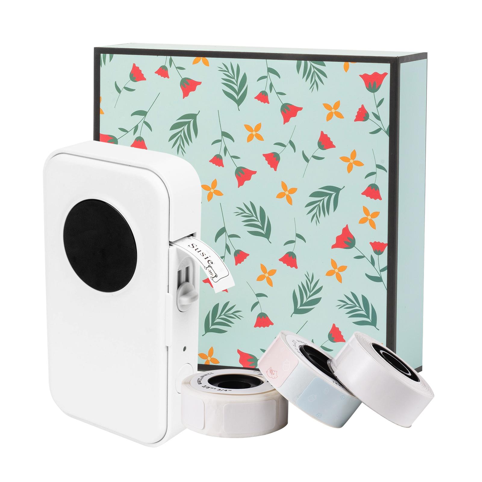 AIMO D35 Etikettendrucker, Mini-Thermo-Etikettendrucker, Taschengerät, All-in-One-BT-Connect-Klebeetikett with 3 label rolls