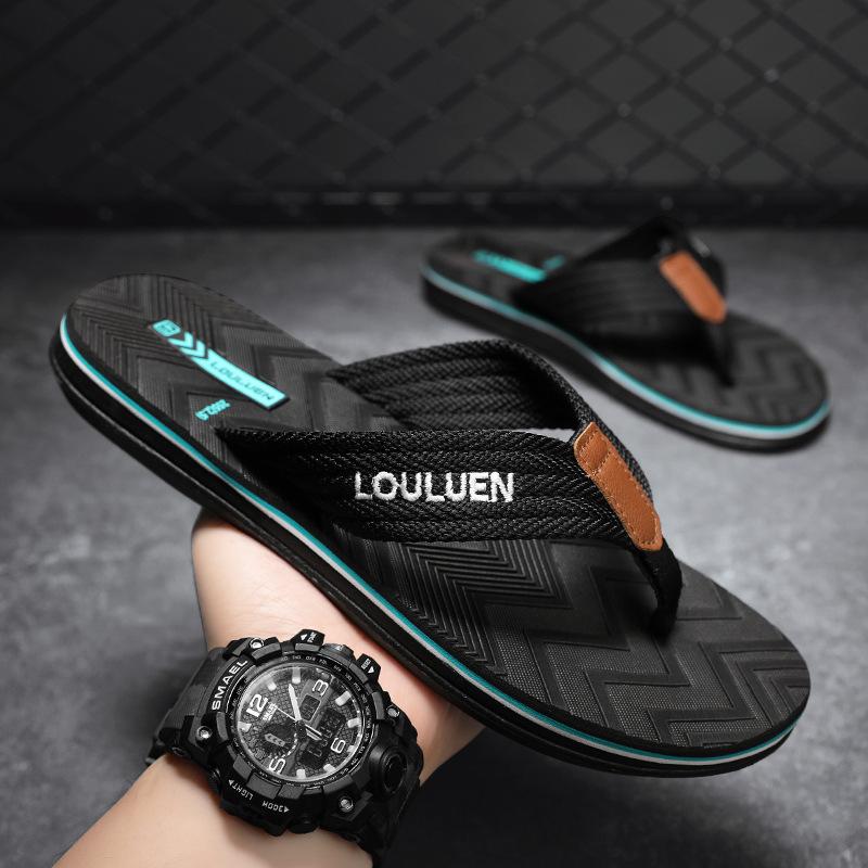 Herren Flip-Flops Sommer Strand Flip-Flops Herren Atmungsaktiv Lässig Strand Herren Hausschuhe Sommer Outdoor 42 schwarz