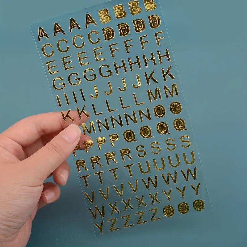 1 Blatt Bronzefarbener Graffiti-Buchstaben-Aufkleber, Schreibwaren- und Geschenkkartonagen-Zubehör, Verschlussaufkleber für Kartons, Verschlussaufkleber für die Verpackung von Handelswaren goldgelb