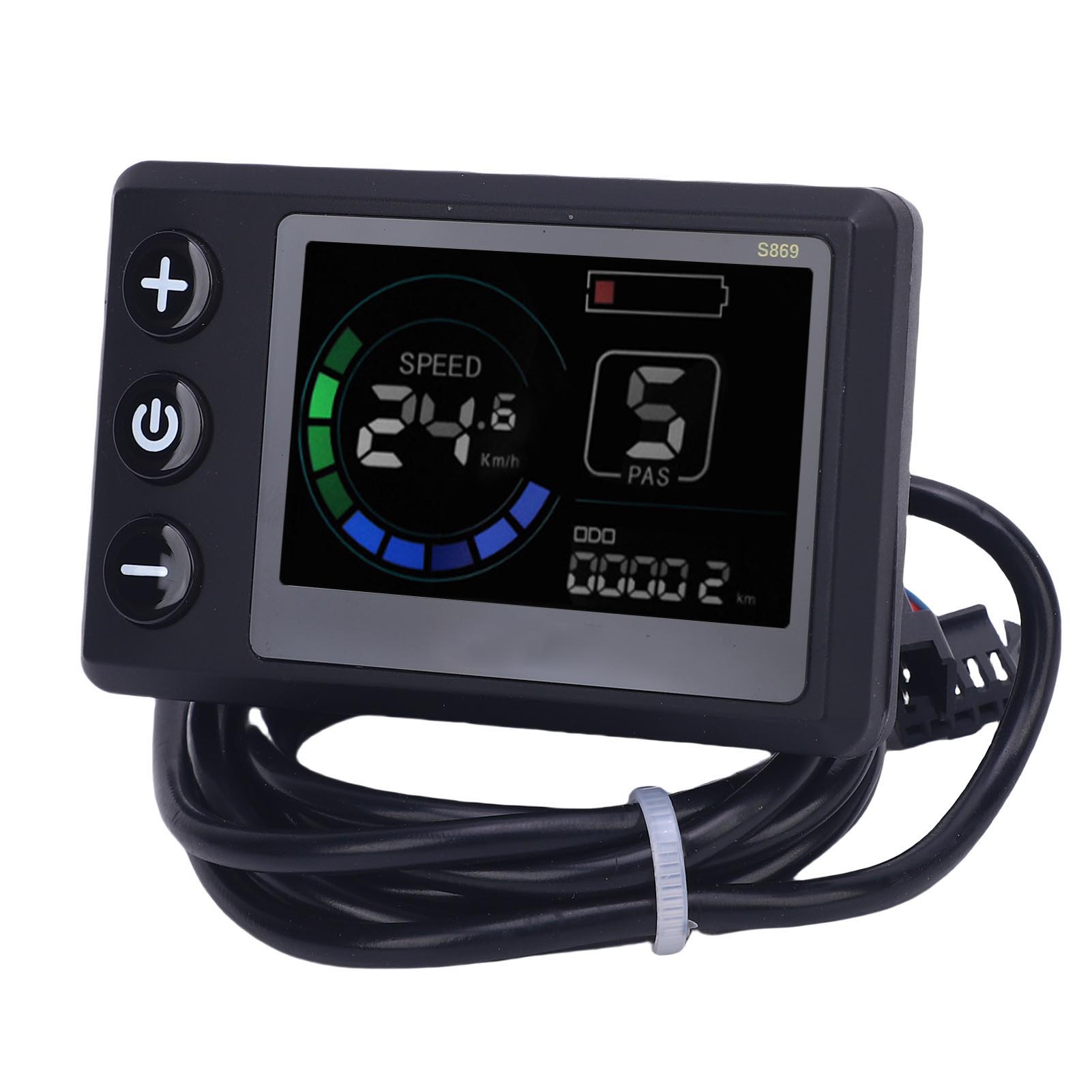 Elektrischer LCD-Anzeigemeter S869 DC 24V 36V 48V LCD-Anzeigebildschirm Bedienfeld mit SM-Stecker für Elektrofahrrad E-Scooter