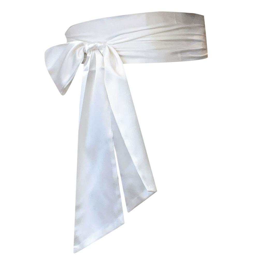 Dekorative Schleife Korsett Taillengürtel Satin Seide Schnürung Taillenband Riemen Für Röcke Kleid Top Kleidung weiß