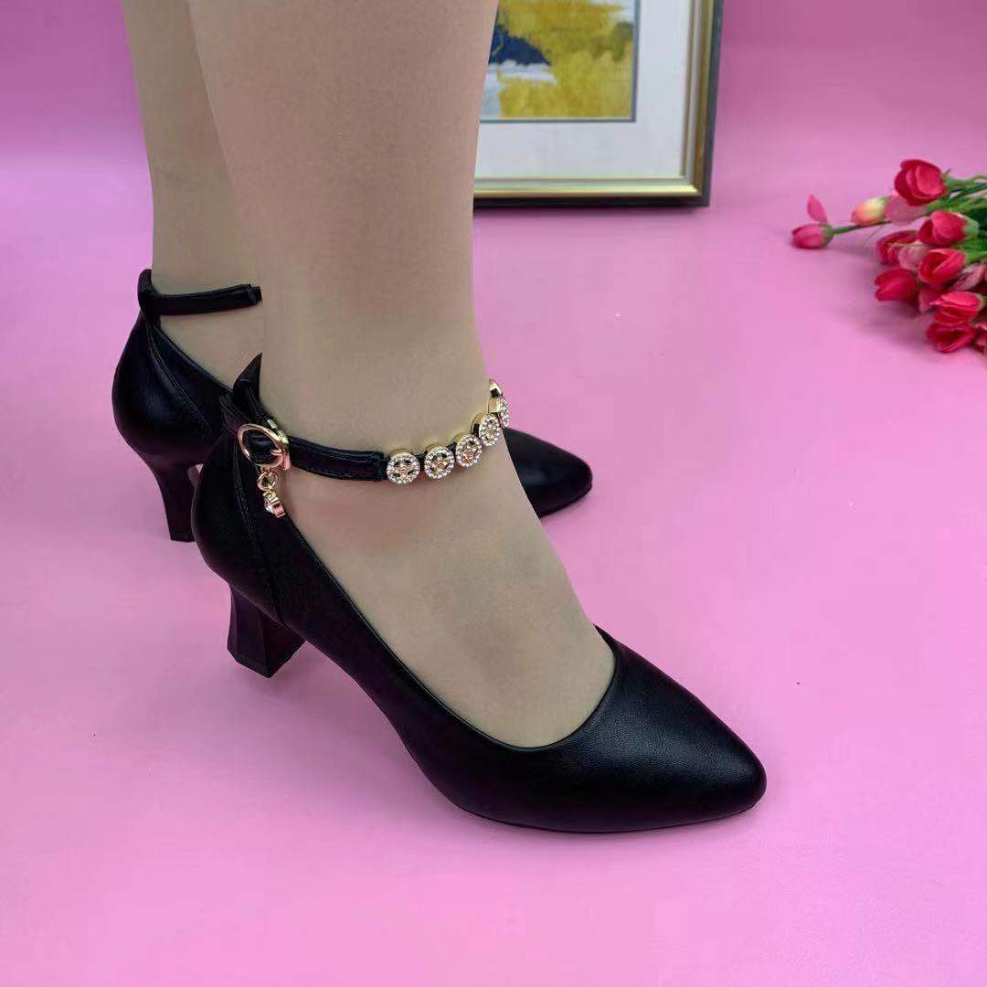 Weiche Lederschuhe Damen High Heel Mom Schuhe Weiche Unterseite Weiche Leder Damen Lederschuhe Bequeme High Heels 35 schwarz