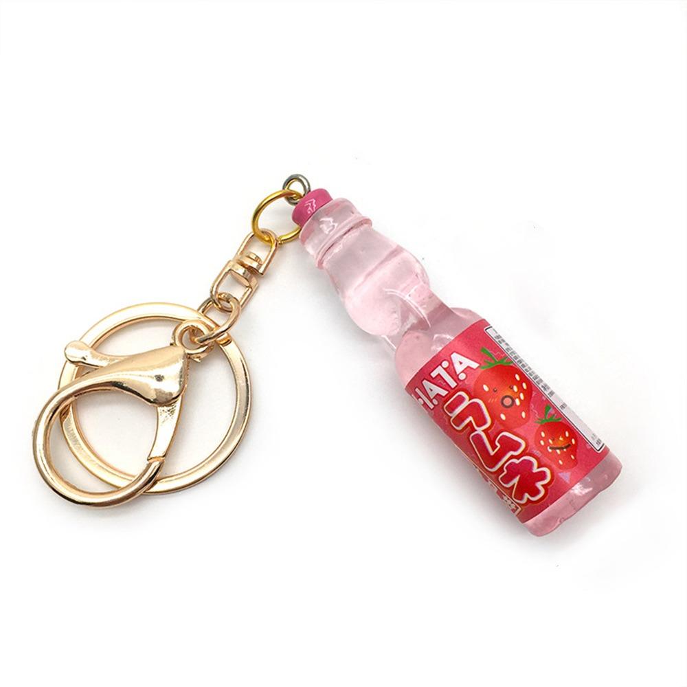 Japanische Murmeln Wackel Soda Schlüsselanhänger Miniatur Soda Getränk Anhänger Taschenzubehör Strawberry
