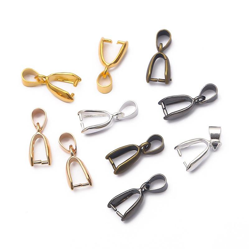 10 teile/los Anhänger Clip Verschluss Befestigen Schnalle Anhänger Stecker Kupfer Charm Bail Perlen Schmuck Erkenntnisse DIY Schmuck Machen Schmuck Zubehör 7x20mm bunt