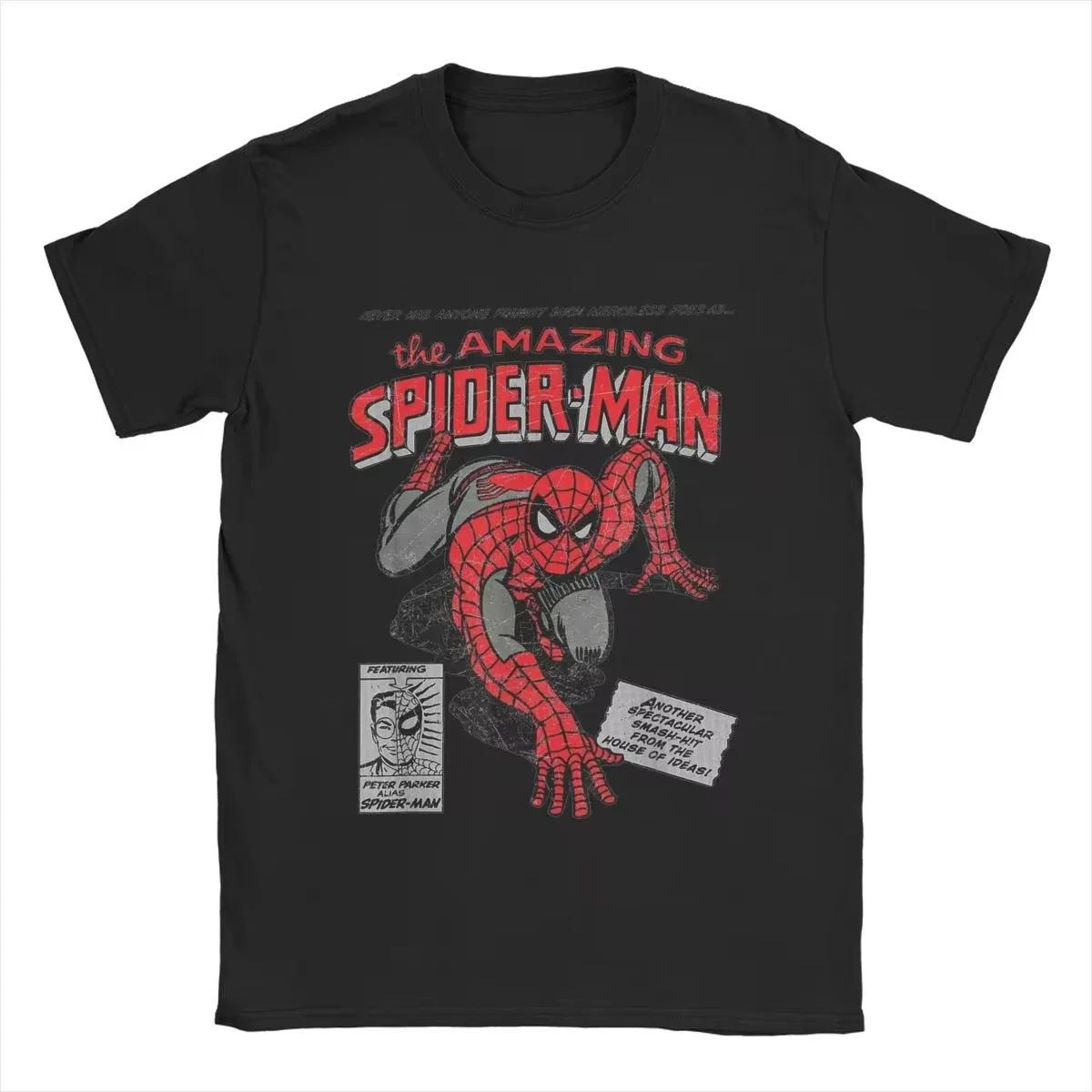 Spider-man Spiderman Film Retro Comic Herren T-Shirts Kreative T-Shirts Rundhals T-Shirt 100% Baumwolle Geburtstagsgeschenk Tops#Farbe(1) XL schwarz