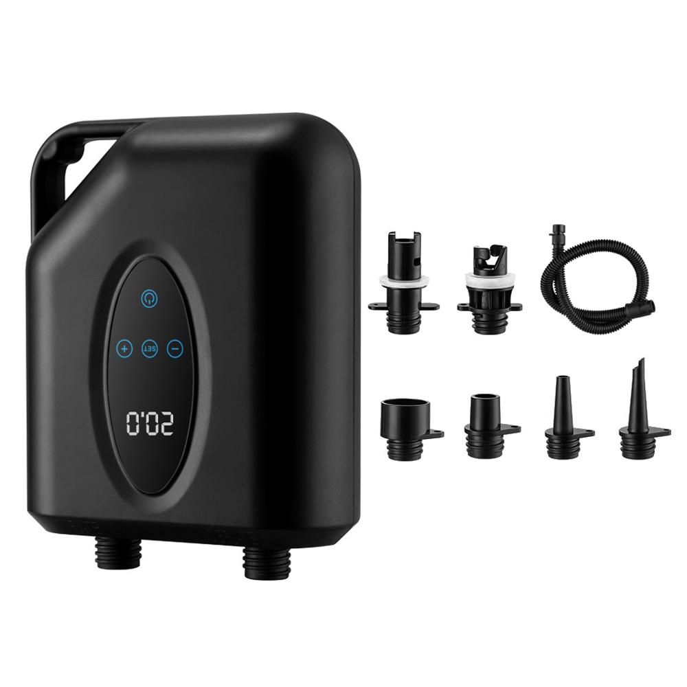 Tragbare Paddle Board Pumpe 20PSI Hochdruck Elektrische Luft Kompressor Pumpe Inflation Pumpe mit 6 Type 1 schwarz