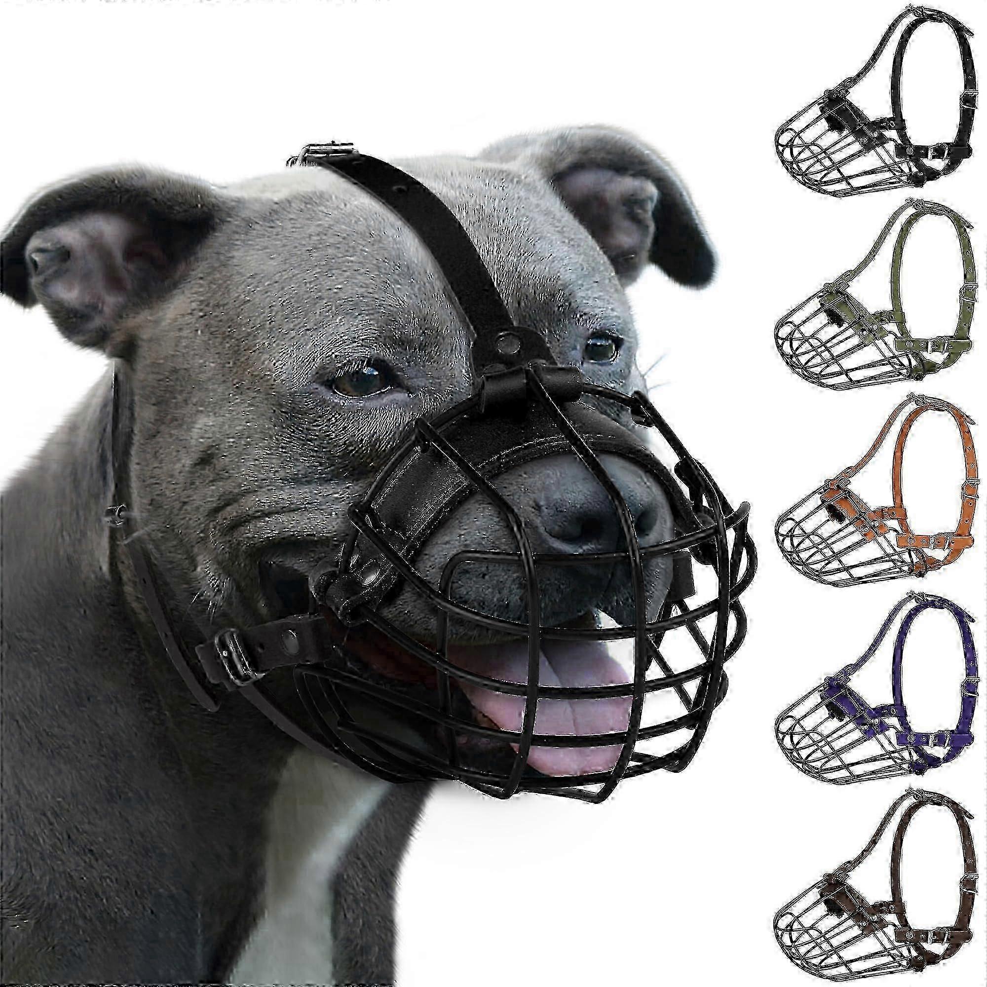 Atmungsaktiver Metallkorb-Maulkorb für Pitbull Amstaff Staffordshire Terrier Große Hunde