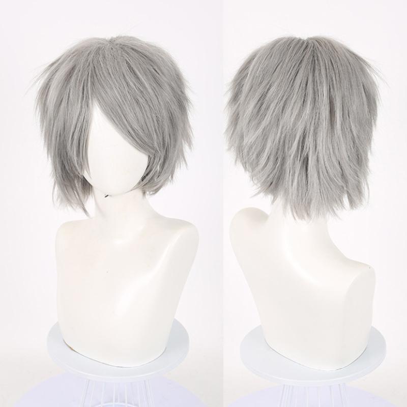 Universelle Synthetische Farbige Kurze Natürliche Cosplay-Perücken Männer Haare Party-Frisur Haarverlängerungen gray