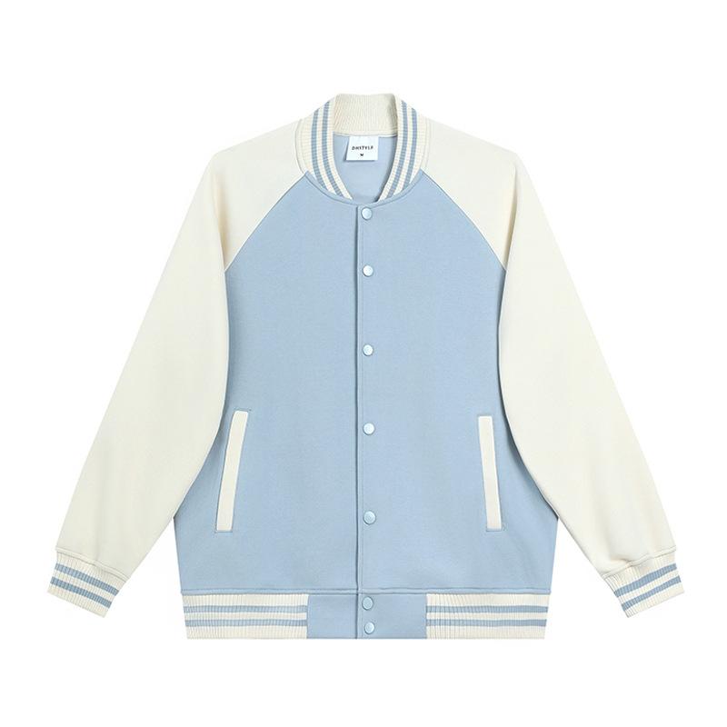 Baseballjacke für Damen und Herren, Hip-Hop-Harajuku-Jacken, Mäntel mit Schultereinsatz, Baseball-Jersey-Mantel, Strickjacke XXL blau