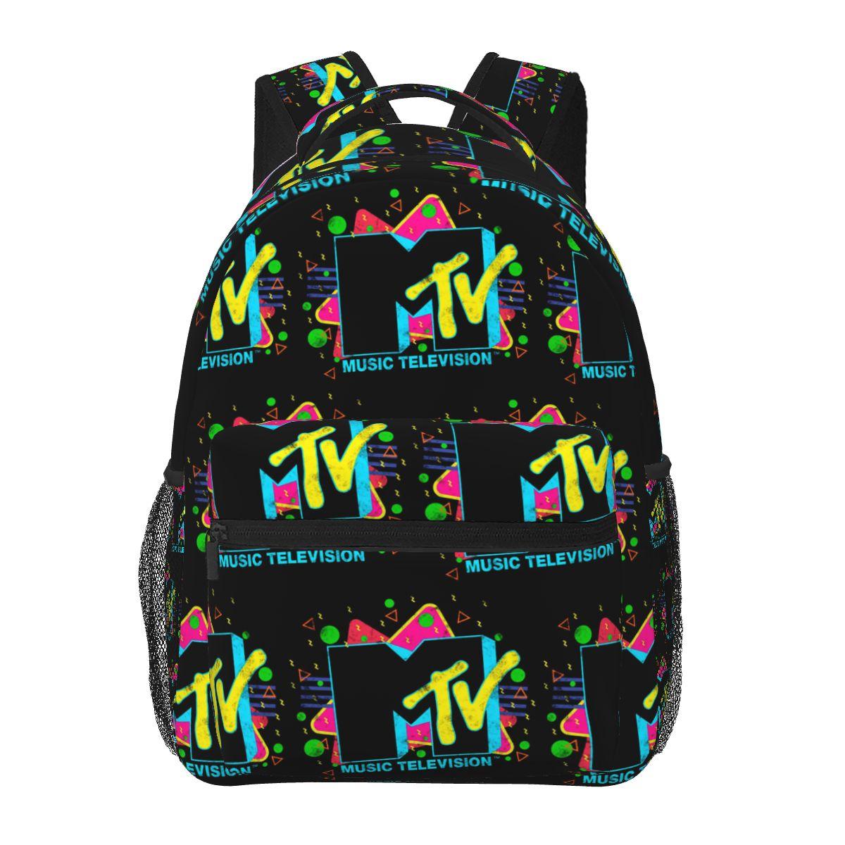 Rock Hip Hop TV MTV Musikfernsehen Grafische Rucksäcke Jungen Mädchen Tornister Schüler Schultaschen Cartoon Rucksack Umhängetasche One Size