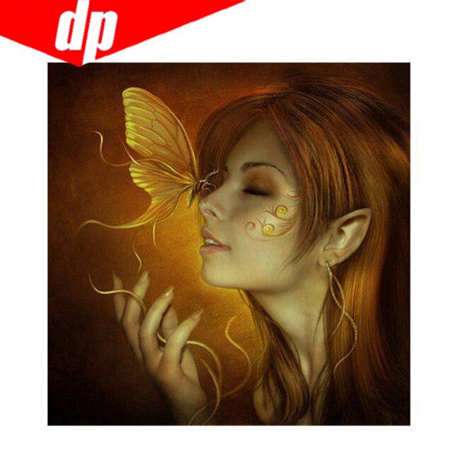 Frauen Schmetterling Diamant Stickerei 5D DIY Diamant Malerei Kreuzstich Bild voller runder Diamant 30x30
