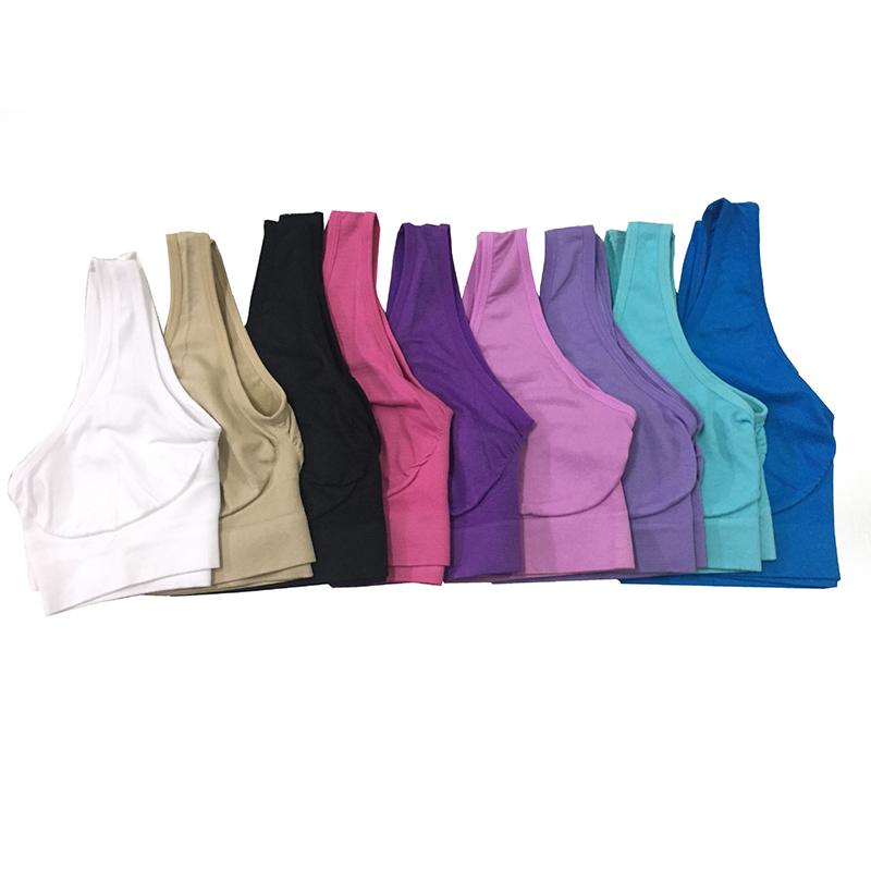 Damen-Sport-BH ohne Brustpolster oder Stahlringe, einfarbig, großes Tank-Top, einlagig, ohne Brustpolster, BH, Damenunterwäsche L weiß/schwarz