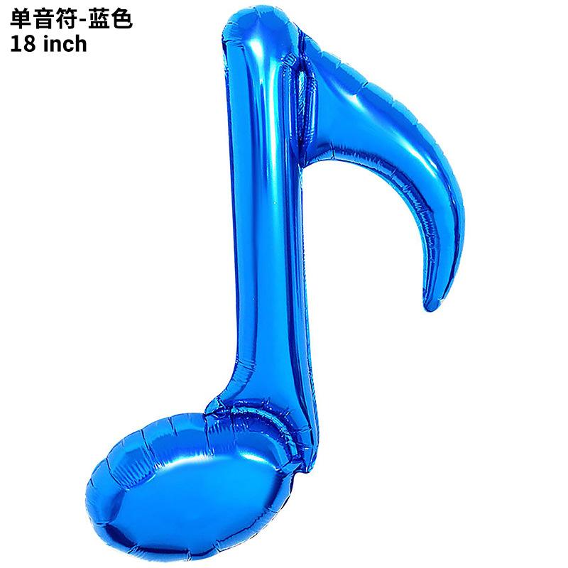 16 Punkte Doppelte Musiknote Aluminiumfolienballon Musiksymbol Musikinstrument Ballon Einzelne Musiknote Notenmodellierung Gitarre Dekorativ single music note blue