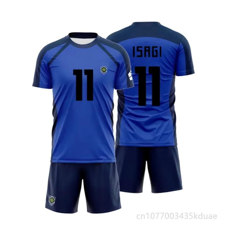 Anime Blue Lock Isagi Yoichi Fußballtrikot T-Shirt Shorts 2-teilige Sets Cosplay Hyoma Chigiri Herren Anzüge Kinder Sportbekleidung XXS blue