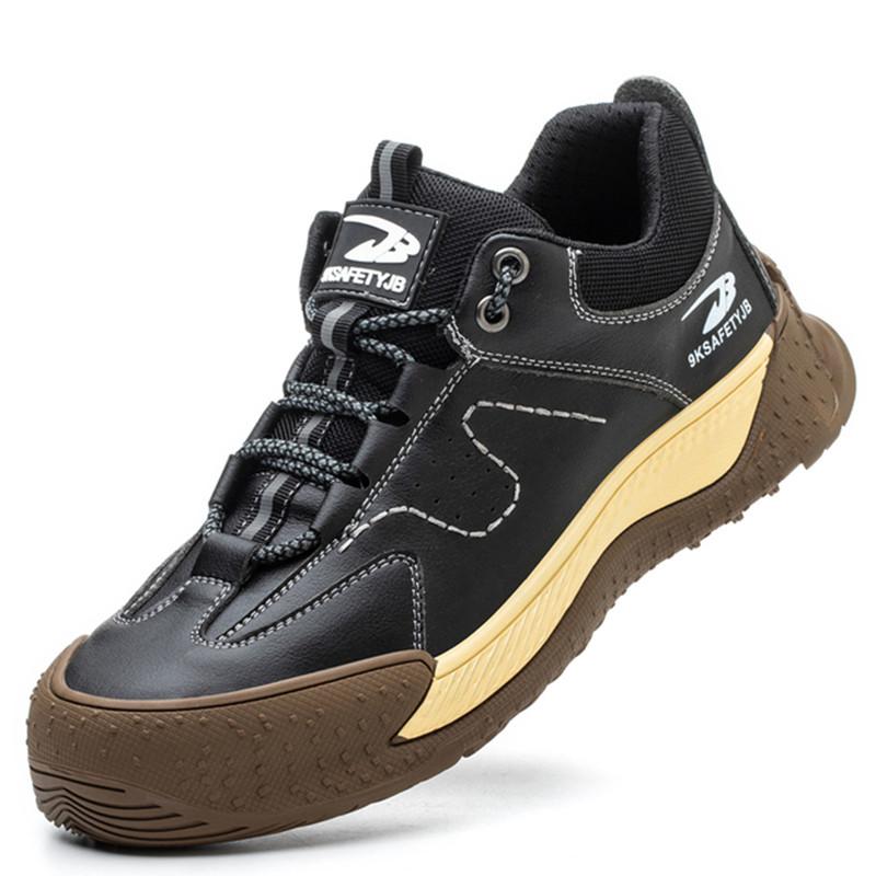Wasserdichte Arbeitsschuhe Herren Leder Sicherheitsschuhe Mann Pannensichere Sicherheitsschuhe Sneakers mit Stahlkappe Rutschfeste Arbeitsstiefel 46