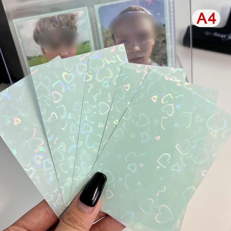 50 Stück Kpop Kartenhüllen 61 x 91 mm 20C Herz Bling Halter für Holo-Postkarten Top Load Filme Fotokarten Spielkarten Schutz Mint green