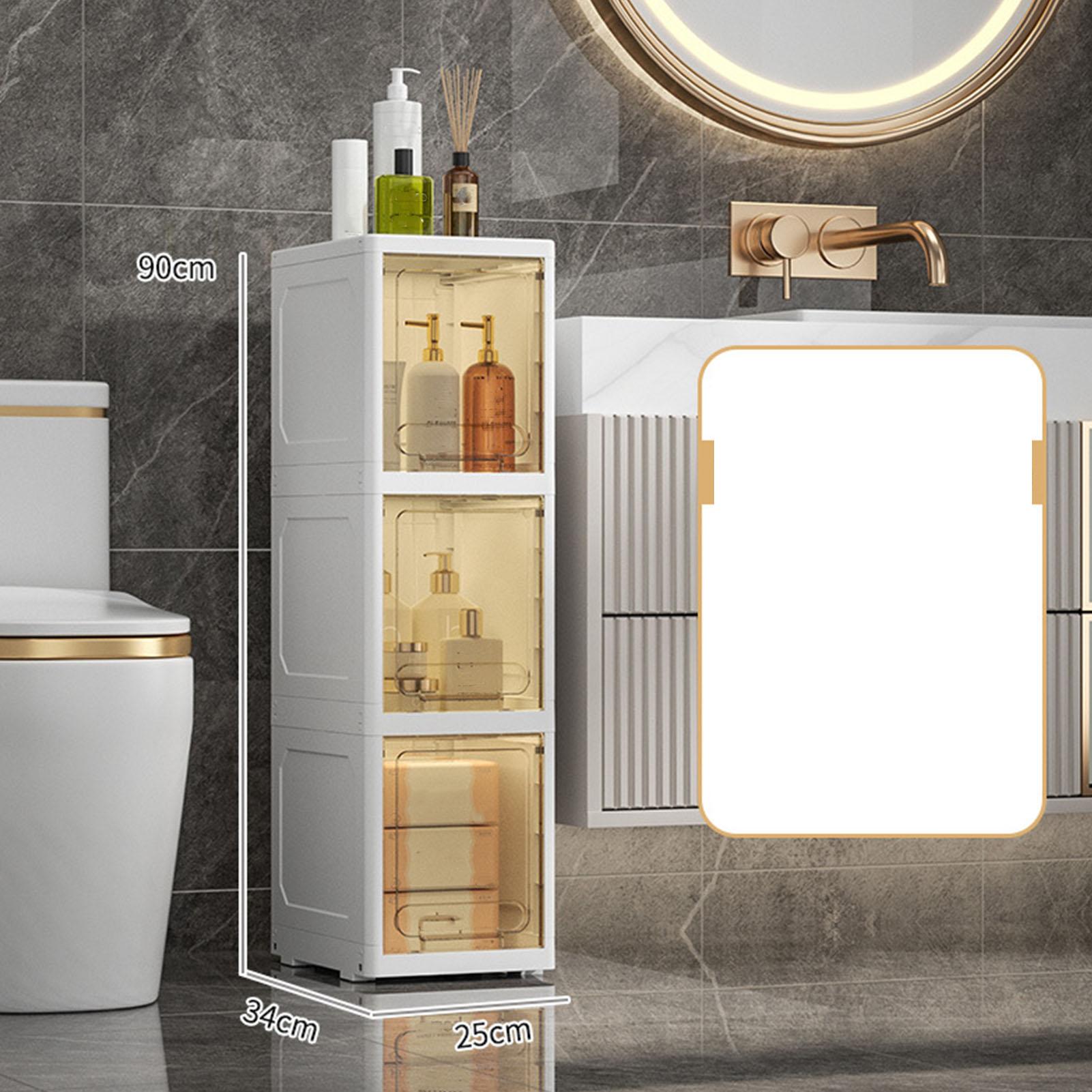 Kunststoff Badezimmer Bodenschrank schmal Badezimmer Boden Aufbewahrungsschrank vertikale Aufbewahrungseinheit mit