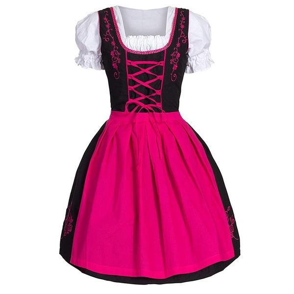 Deutsches Bier Plus Size Damen Dirndl Kleid Oktoberfest Colker Kostüme L black