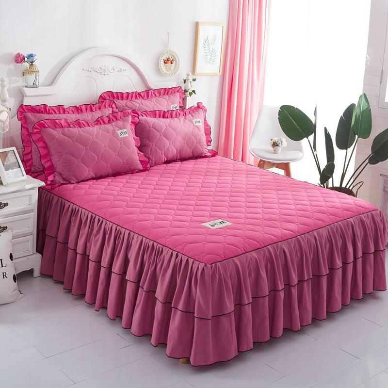 Hause Schlafzimmer Weichen Bett Rock Winter Und Herbst Warme Verdickung Prinzessin Spitze Tagesdecke Rock Bett Rock Bettlaken Quilt Abdeckung bettwäsche 120*200cm