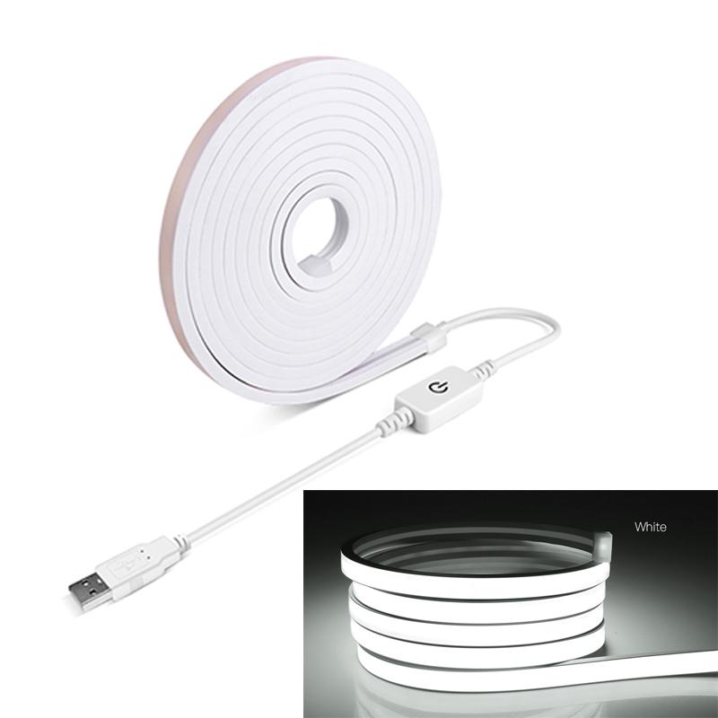 5V USB COB LED Neon Streifen Lichter Touch Dimmbare Neon Band Zeichen 320LED/M Weiche Silikon Rohr Wasserdicht band Für Hause Nacht Lampe 1M