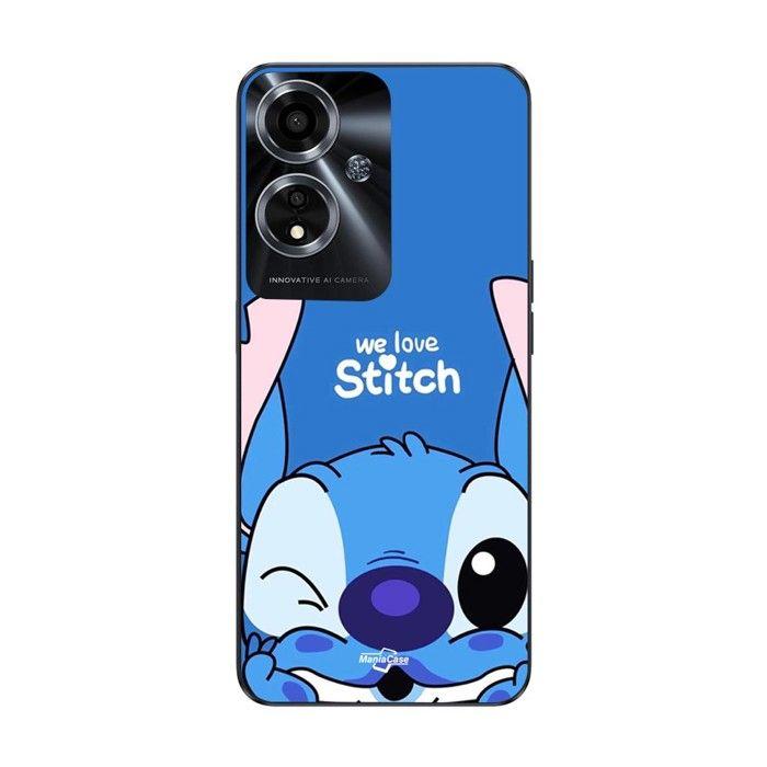 Hülle für Oppo A59 5G Stitch süß Ohana Stitch blau Vorderseite blau