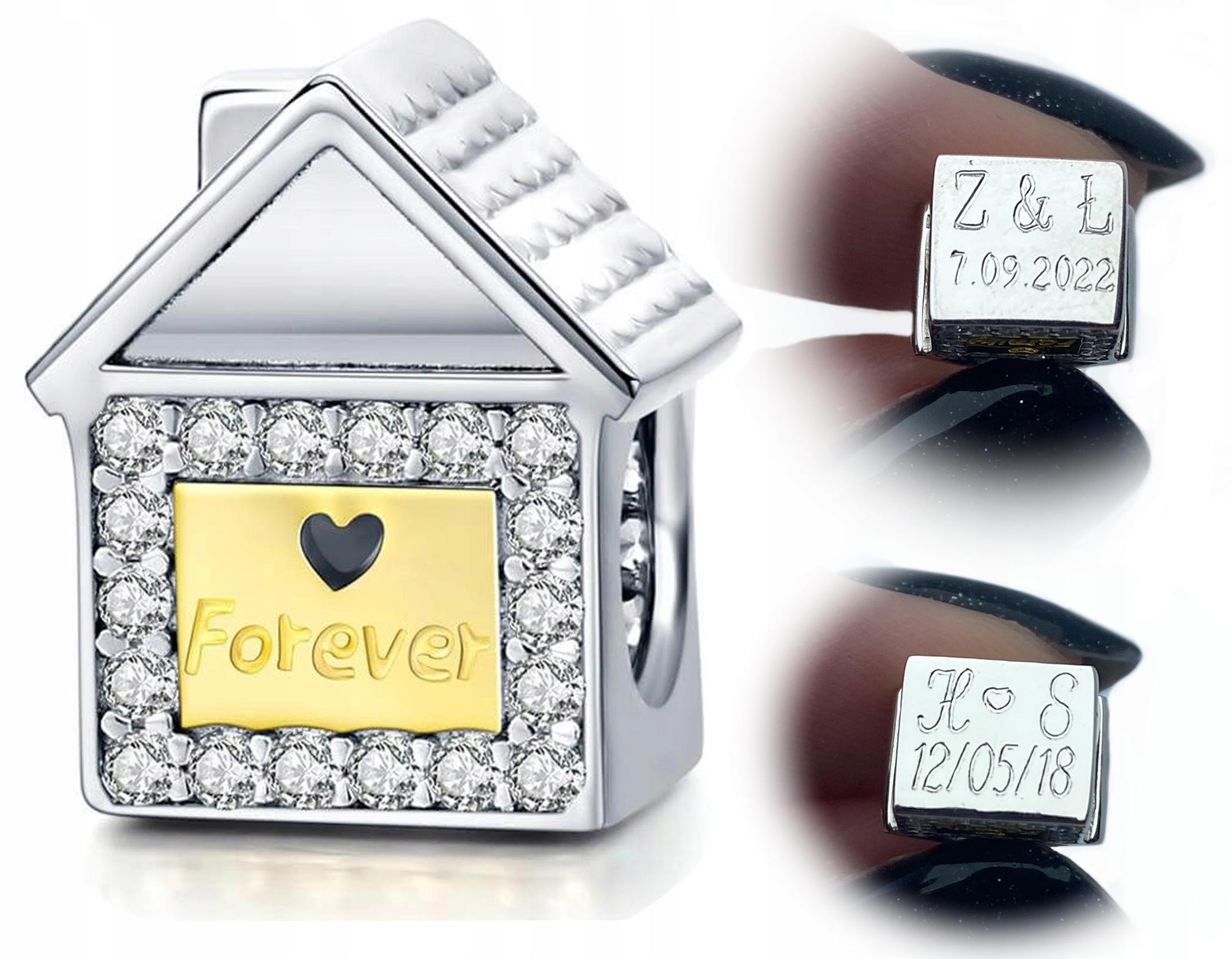 Charms Do Pandora Gravur Charms Haus Mit Gravur Silber 925 gray