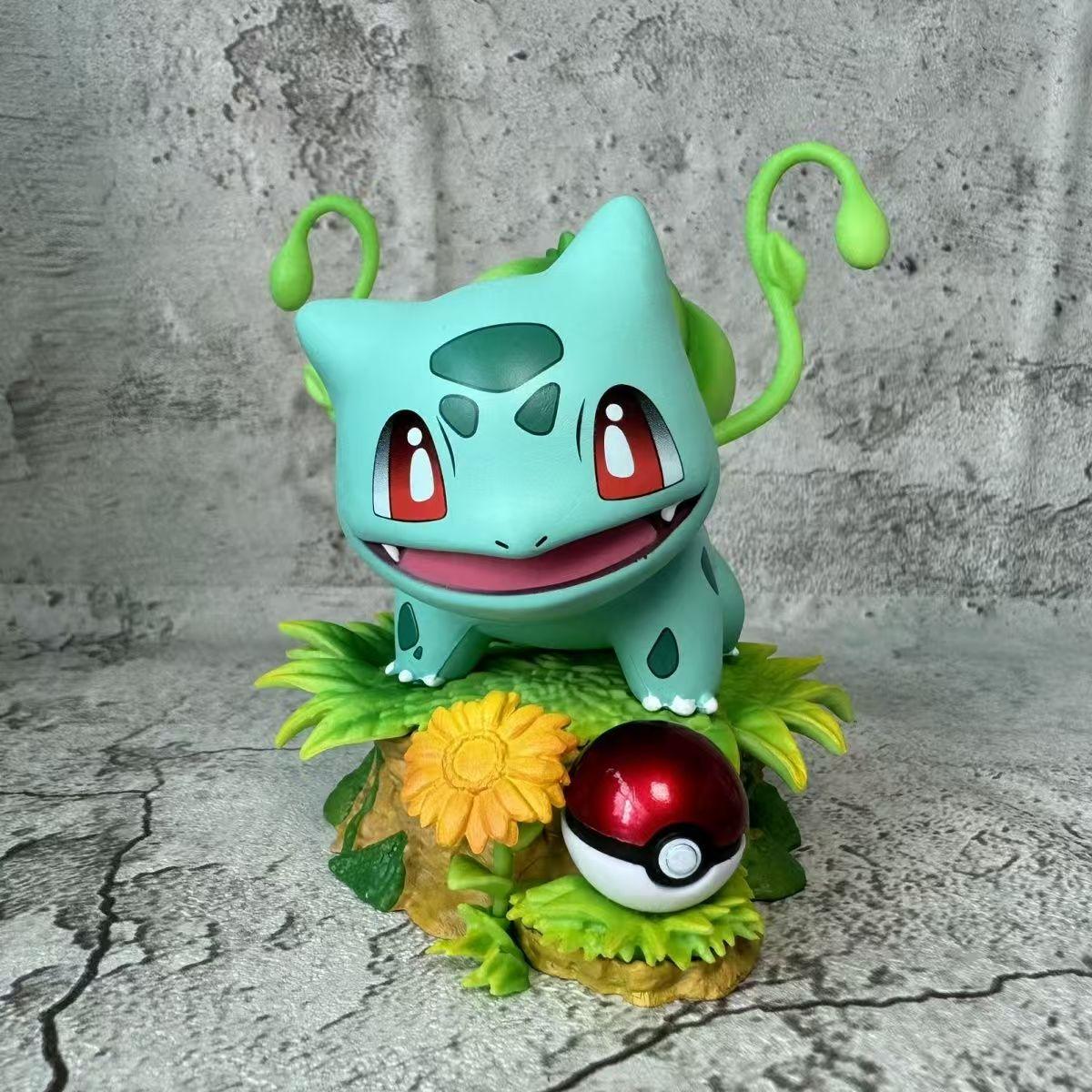 Pokmon Bulbasaur Gengar Anime Familie Gras Serie Sammlung Kann als Geschenk gegeben werden PVC Festival Niedliches Haustier Ball Spielzeug Langlebig Geschenk