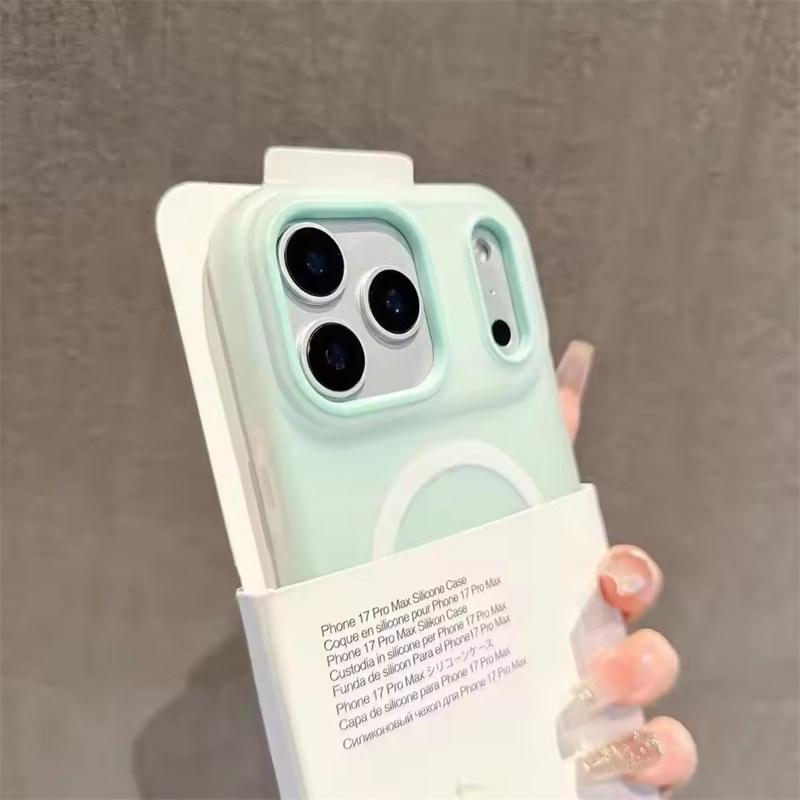 Luxus Candy Color 2-in-1 Magnetisches Case für iPhone 17 Air 16 15 14 13 12 11 Pro Max Plus Für Magsafe Kabelloses Laden Mattes Cover iPhone 17 Air cyanblau