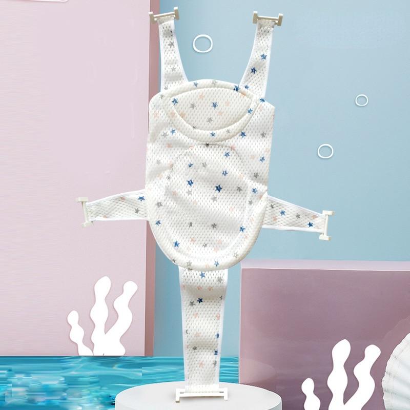 Neugeborenen Verstellbare Badewanne Kissen Sitzkissen Baby Dusche Rack Anti-slip Baby Bad Net Matte Kinder Badewanne Dusche Wiege bett Sitz weiß