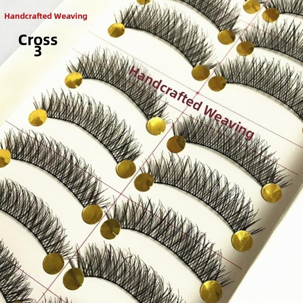 10 Paar/Box Schwarze Natürliche Handgefertigte Falsche Wimpern 12MM Handgemachte Fake Wimpern Täglich