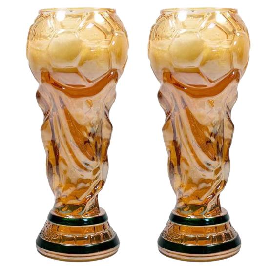 Yousheng 2 Stück Fußball-Pokal Bierglas, Fußball-Feierglas für Spieltage, 500 ml Fassungsvermögen Fußball-Party-Trinkgeschirr für Partys Grillen Zuhause 2pcs