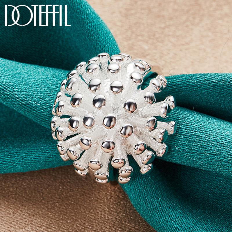 925 Sterling Silber Feuerwerk Ring Modeschmuck 6#